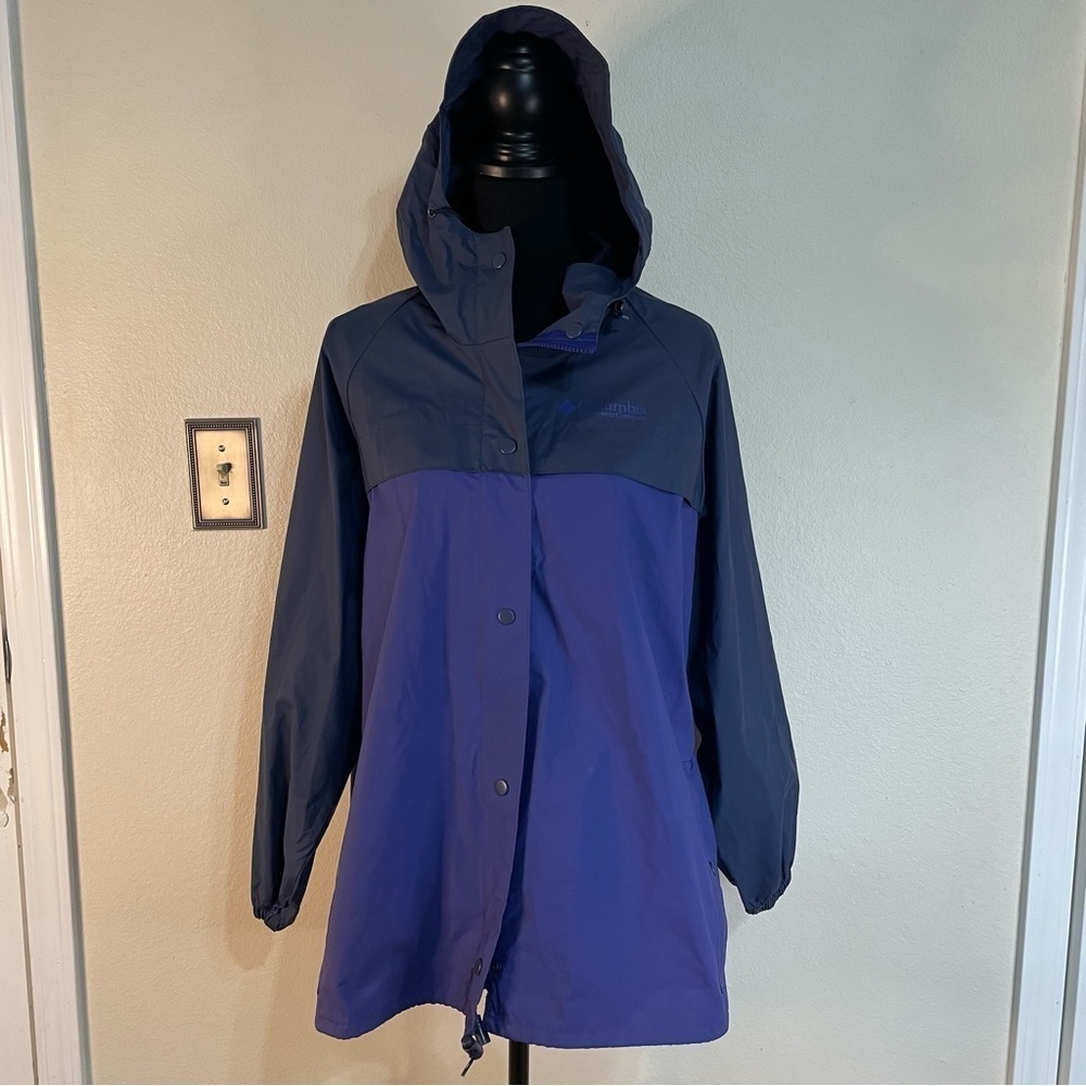 Columbia PVC Rain Jacket Womens Purple Grey Black Size‎ S Outdoor Adventure
